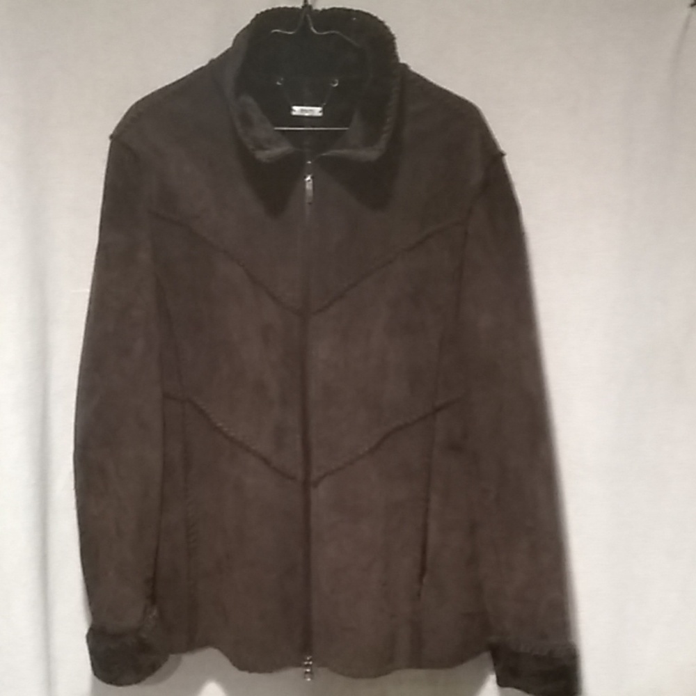 Winlit Genuine Leather/Suede Zippered Jacket